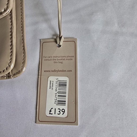 Radley London D'Arblay Taupe Patent Leather Purse Clutch NO STRAP New - Picture 5 of 14